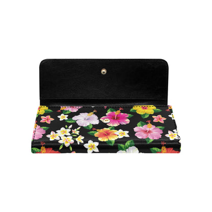 Hibiscus Pattern Print Design HB025 Women's Trifold Wallet