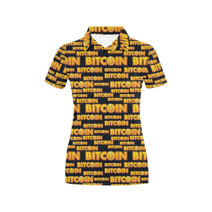 Bitcoin Pattern Print Design DO03 Women's Polo Shirt