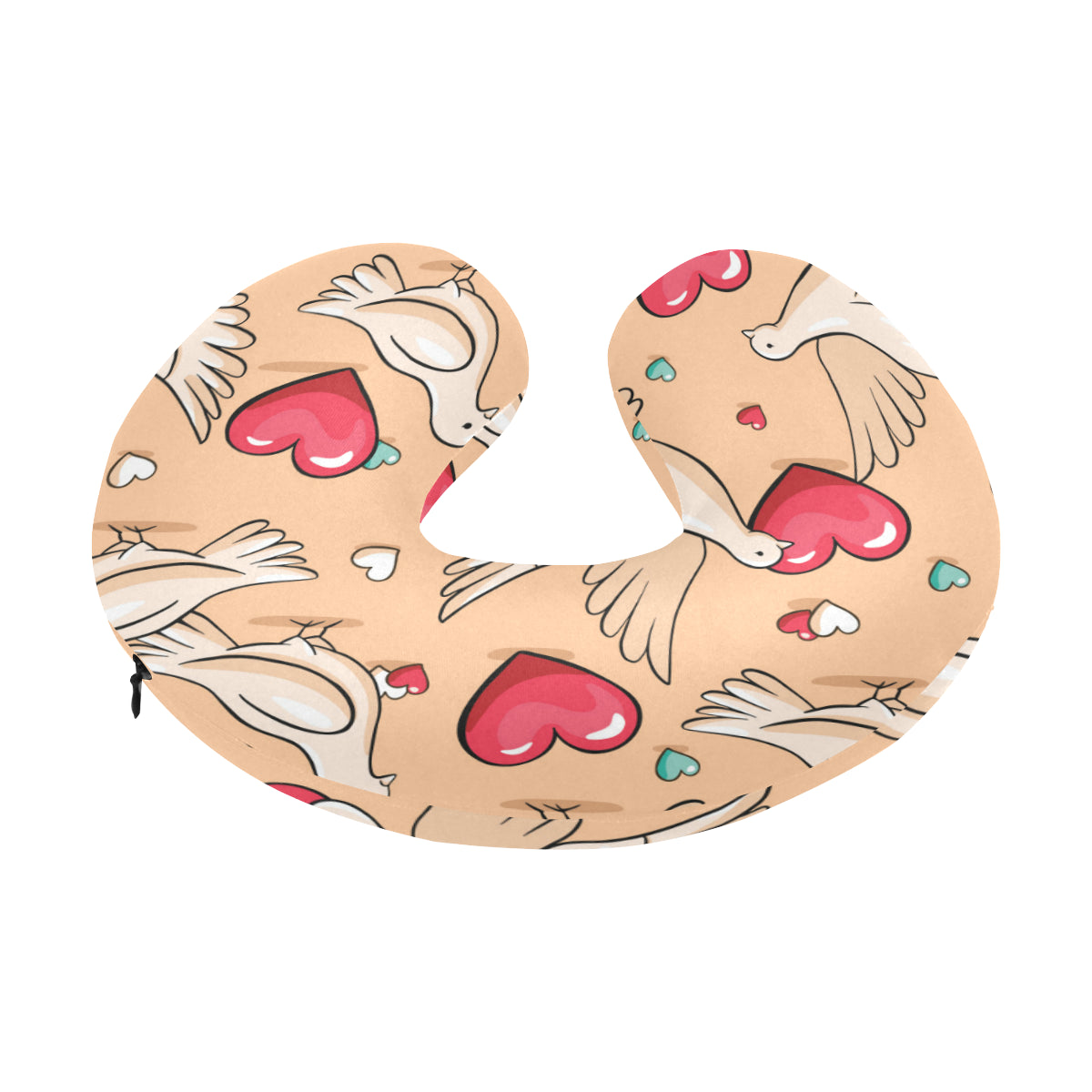 Pigeon Heart Pattern Print Design 04 U-Shaped Travel Neck Pillow