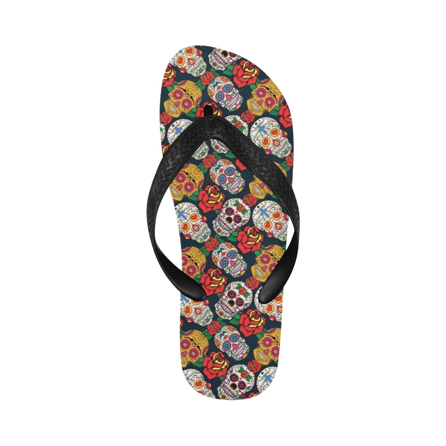 Sugar Skull Print Design LKS306 Flip Flops