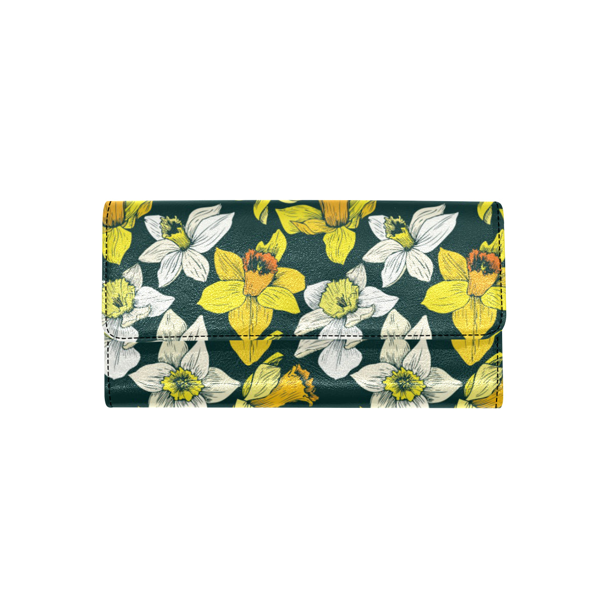 Daffodils Pattern Print Design DF02 Women's Trifold Wallet
