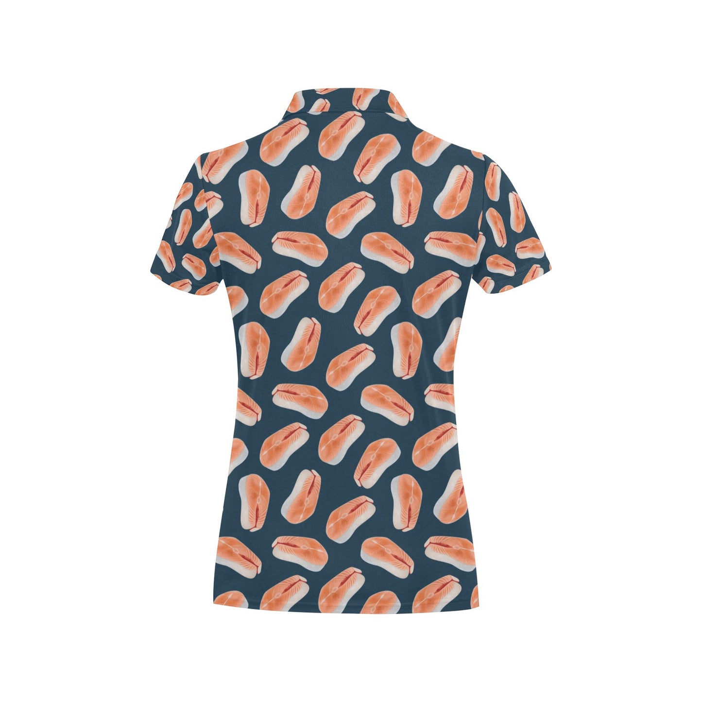 Salmon Steak Print Design LKS306 Women's Polo Shirt