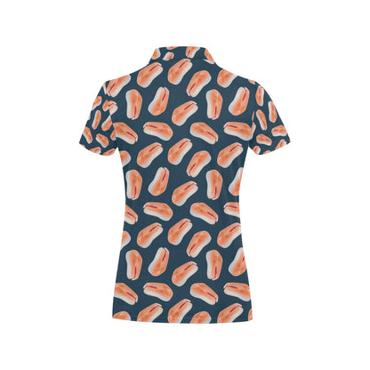 Salmon Steak Print Design LKS306 Women's Polo Shirt