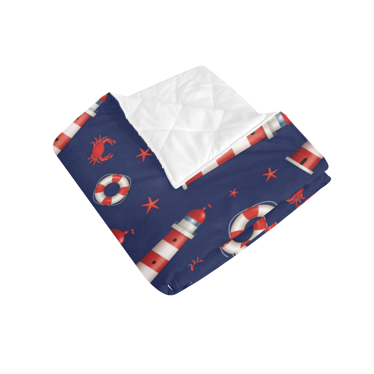 Nautical Pattern Print Design A03 Premium Quilt