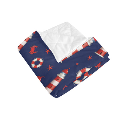 Nautical Pattern Print Design A03 Premium Quilt