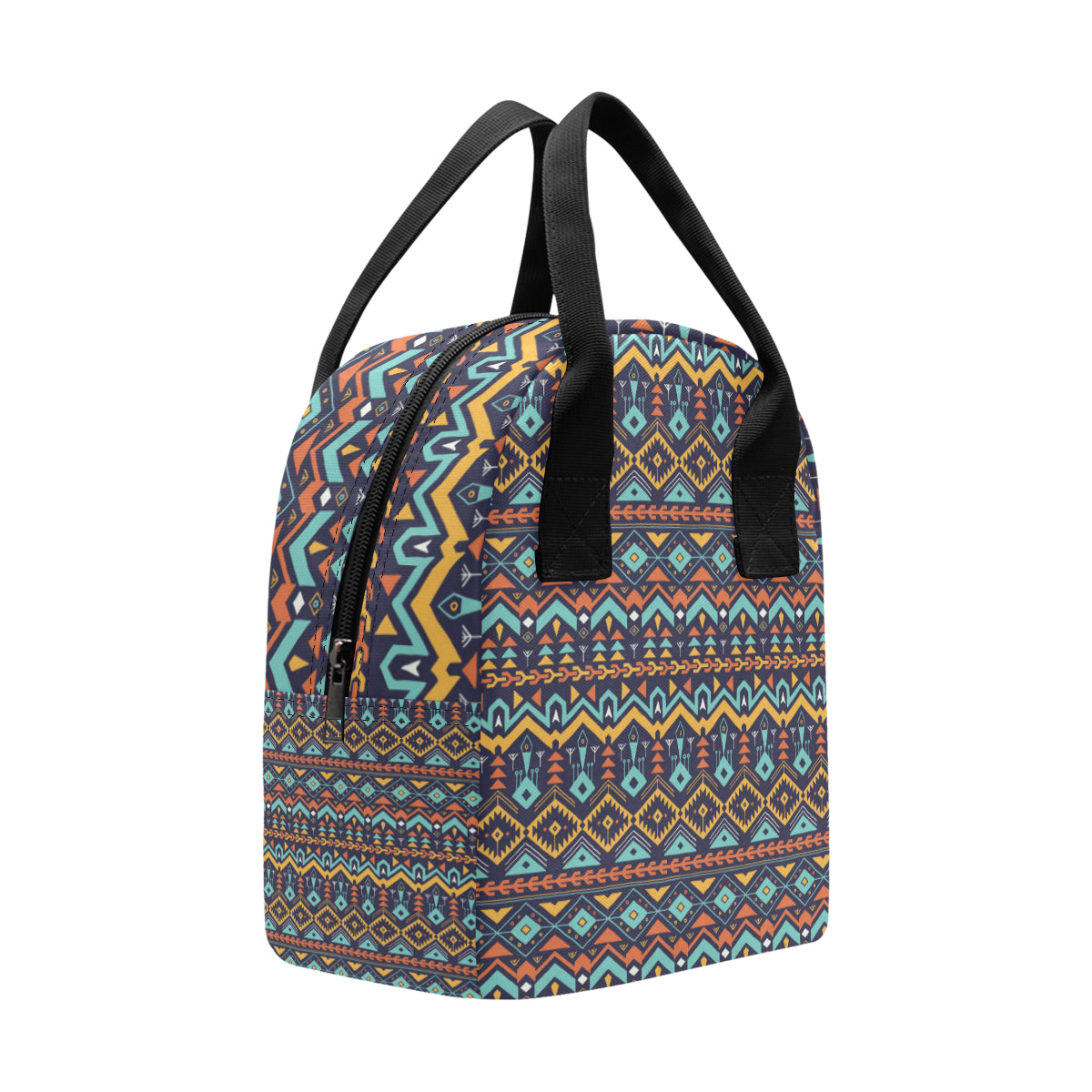 Aztec Style Print Pattern Insulated Lunch Bag