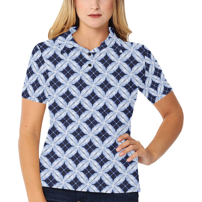 Tie Dye Print Design LKS308 Women's Polo Shirt