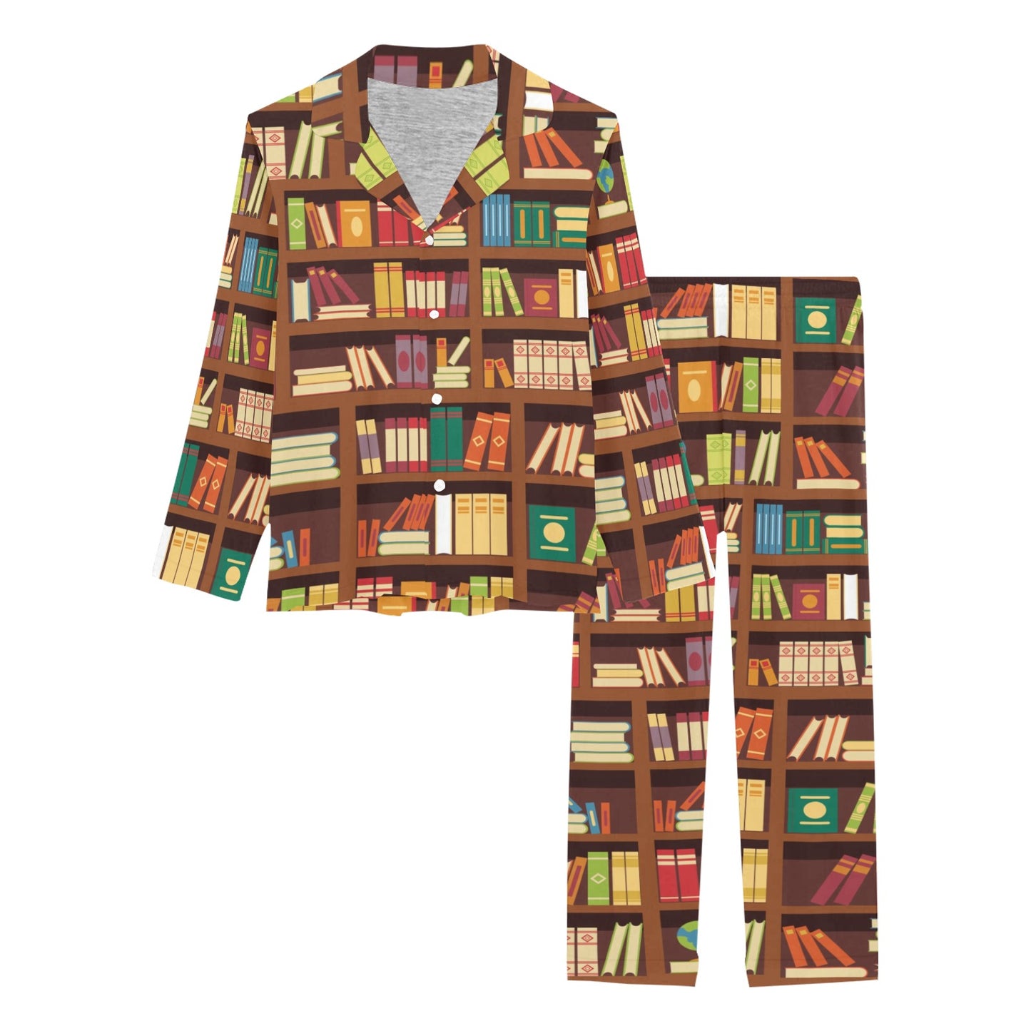 Book Pattern Print Design 06 Women's Long Pajama Set