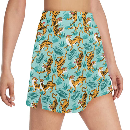 Tiger Print Design LKS304 17" Golf & Pickleball Skort with Pockets
