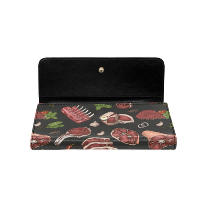 Meat Pattern Print Design 02 Women's Trifold Wallet