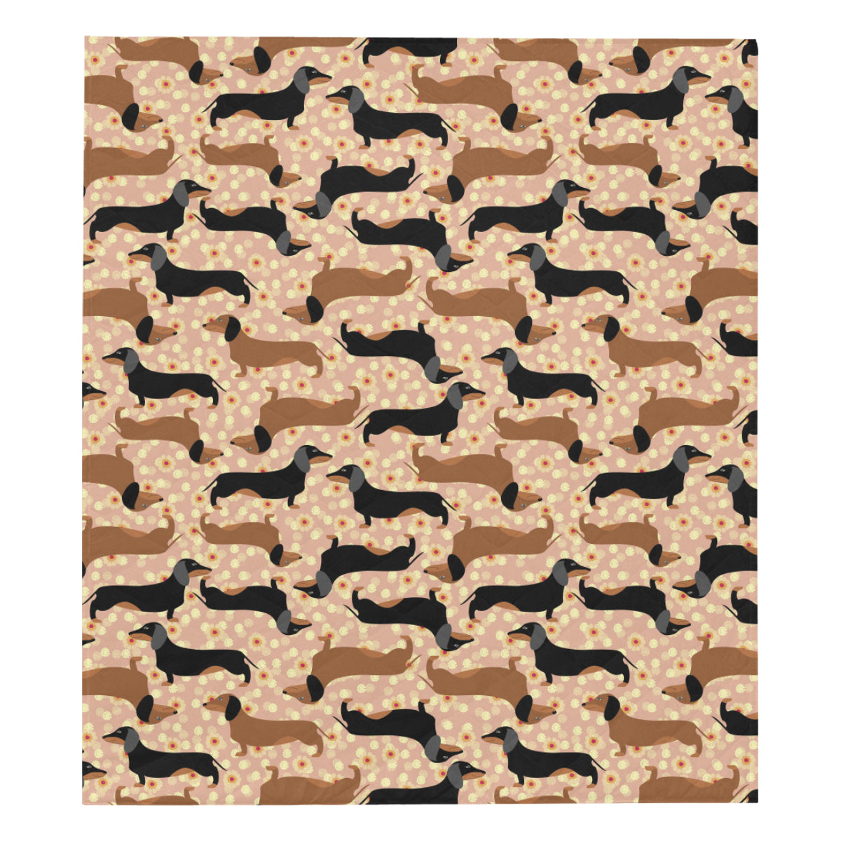Dachshund Pattern Print Design 011 Premium Quilt