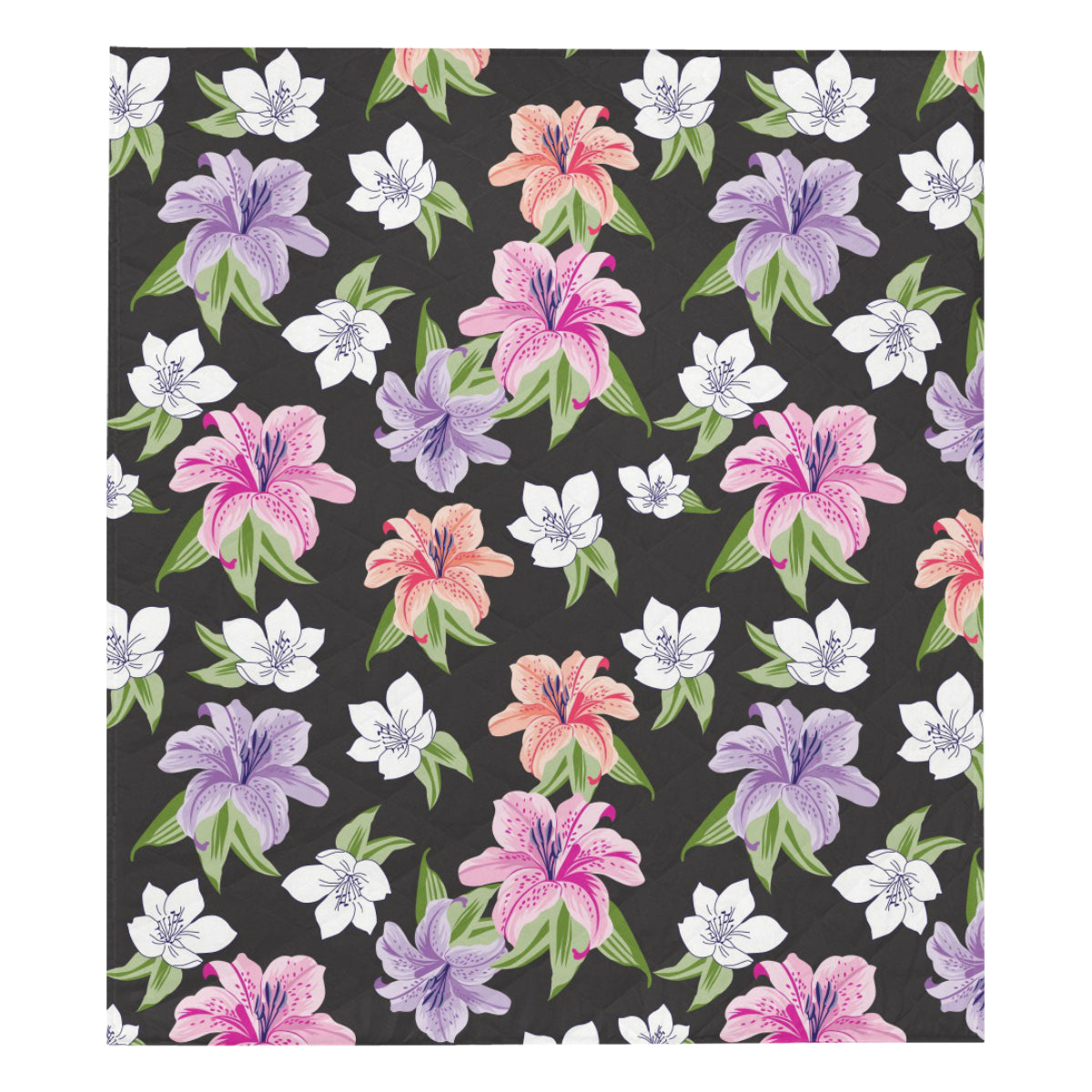 Lily Pattern Print Design LY02 Premium Quilt