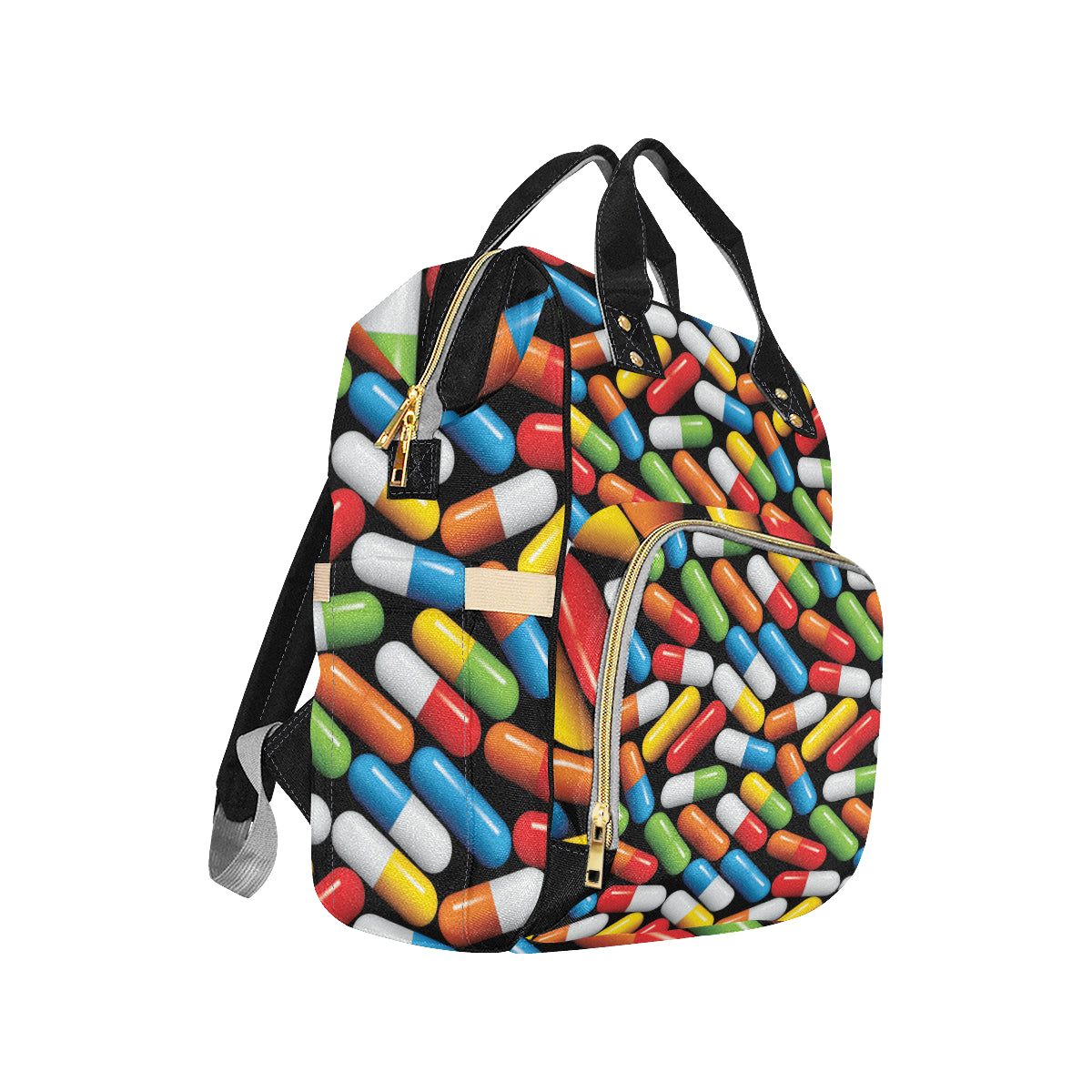 Pill Pattern Print Design A02 Diaper Bag Backpack