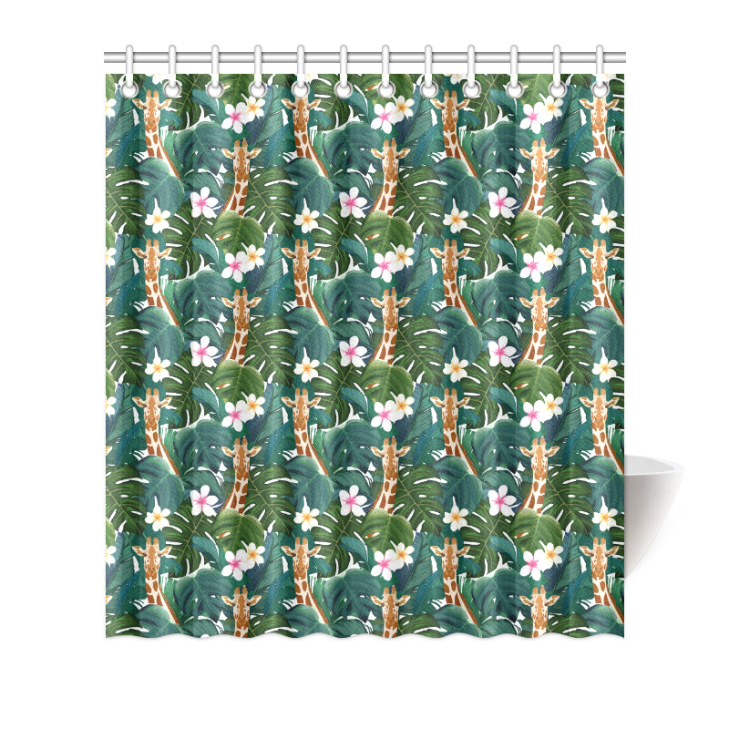 Giraffe Jungle Design Print Shower Curtain