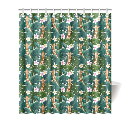 Giraffe Jungle Design Print Shower Curtain