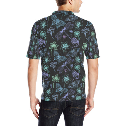 Butterfly Dragonfly Men Polo Shirt