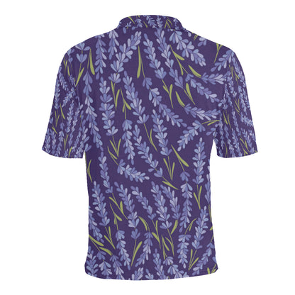 Lavender Pattern Print Design 03 Men Polo Shirt