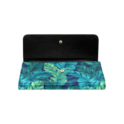 Banana Leaf Pattern Print Design BL05 Women's Trifold Wallet