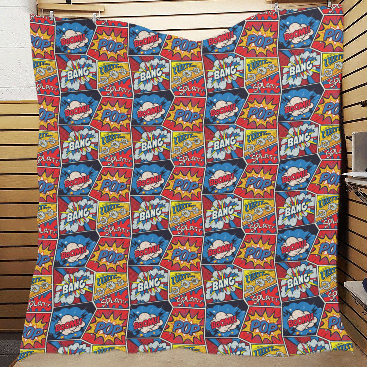 Comic Book Pattern Print Design 03 Premium Quilt