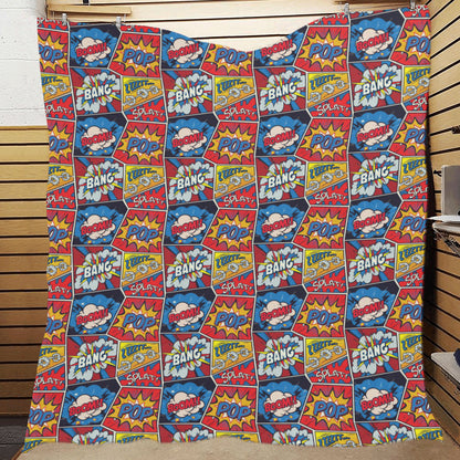 Comic Book Pattern Print Design 03 Premium Quilt