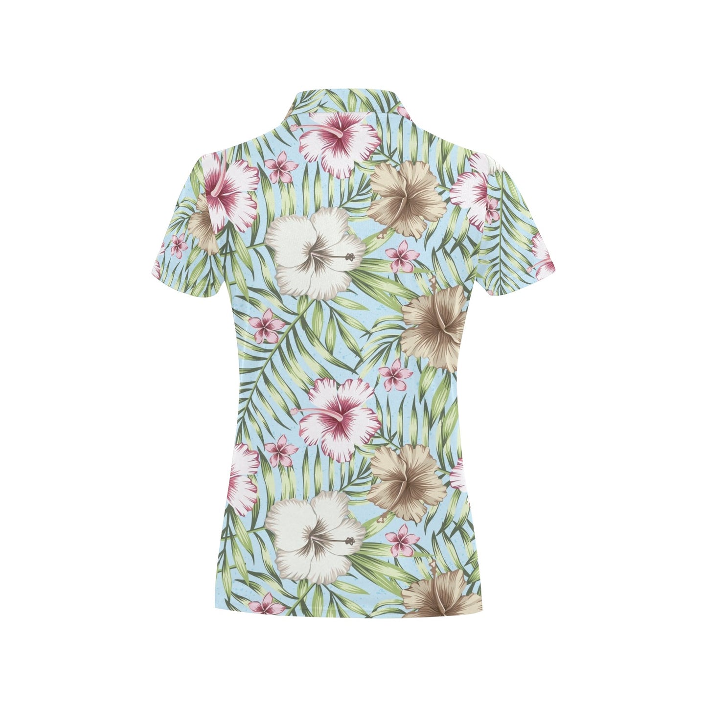 Tropical Flower Pattern Print Design TF05 Women's Polo Shirt