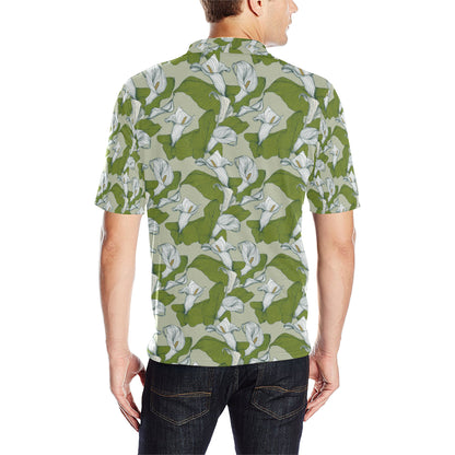 Lily Pattern Print Design LY08 Men Polo Shirt