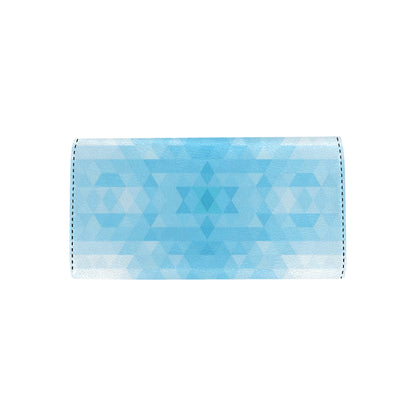 Geometric Blue Pattern Print Design 01 Women's Trifold Wallet