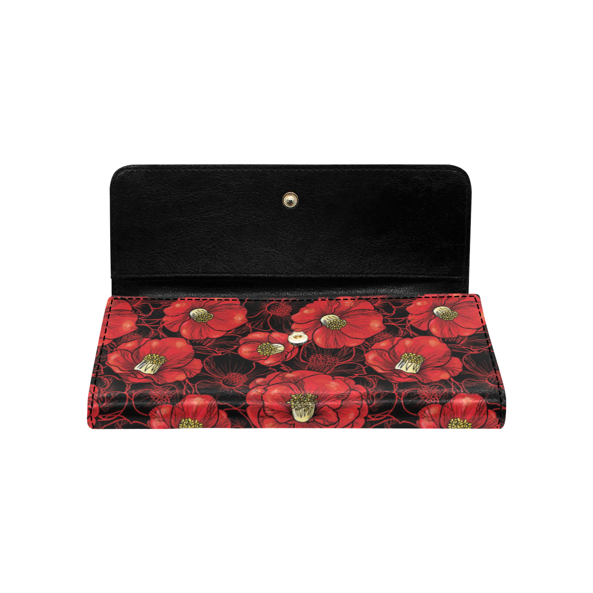 Camellia Pattern Print Design CM06 Women's Trifold Wallet