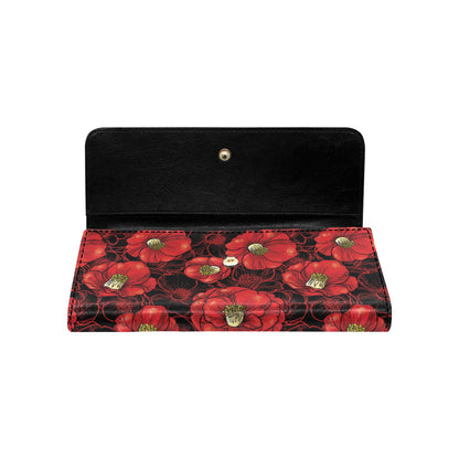 Camellia Pattern Print Design CM06 Women's Trifold Wallet