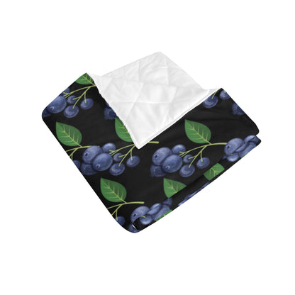Blueberry Pattern Print Design BB01 Premium Quilt