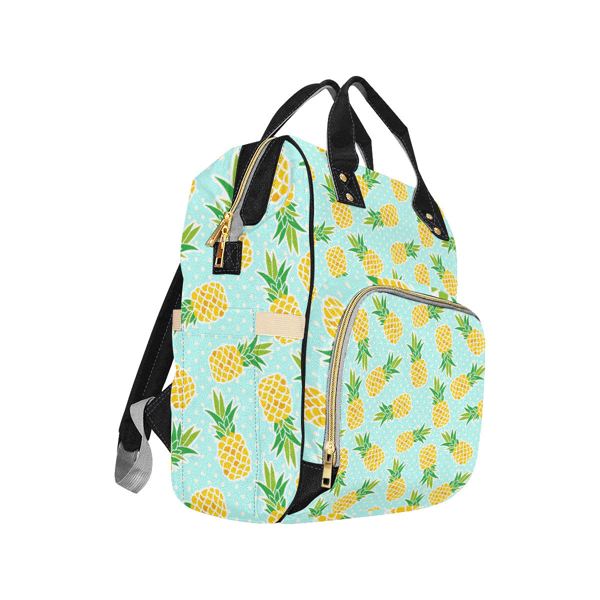 Pineapple Pattern Print Design PP01 Diaper Bag Backpack