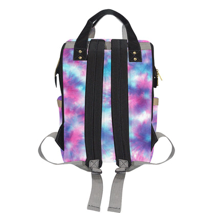 Tie Dye Blue Pink Diaper Bag Backpack