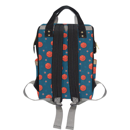 Basketball Pattern Print Design 02 Diaper Bag Backpack