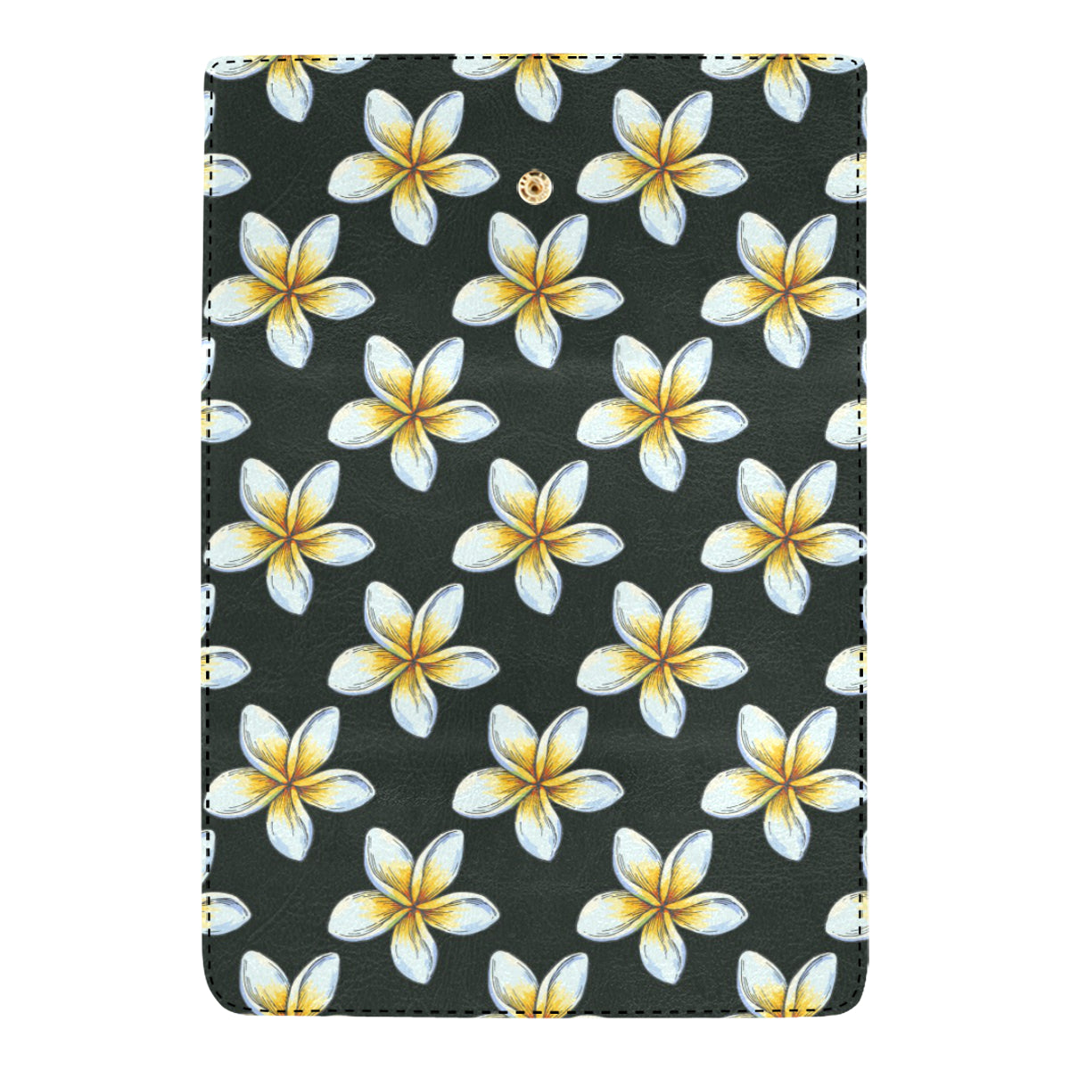 White Plumeria Pattern Print Design PM022 Women's Trifold Wallet