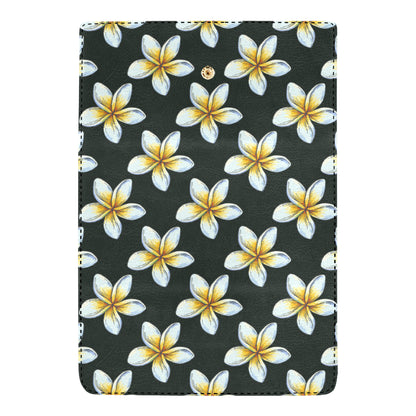 White Plumeria Pattern Print Design PM022 Women's Trifold Wallet