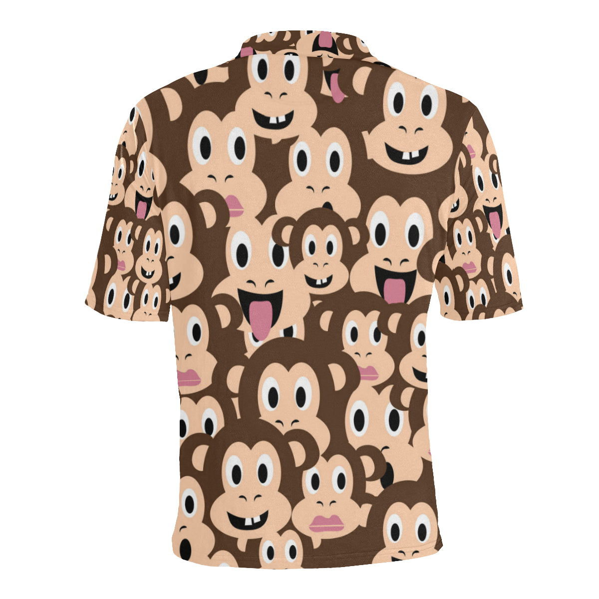 Emoji Monkey Print Pattern Men Polo Shirt