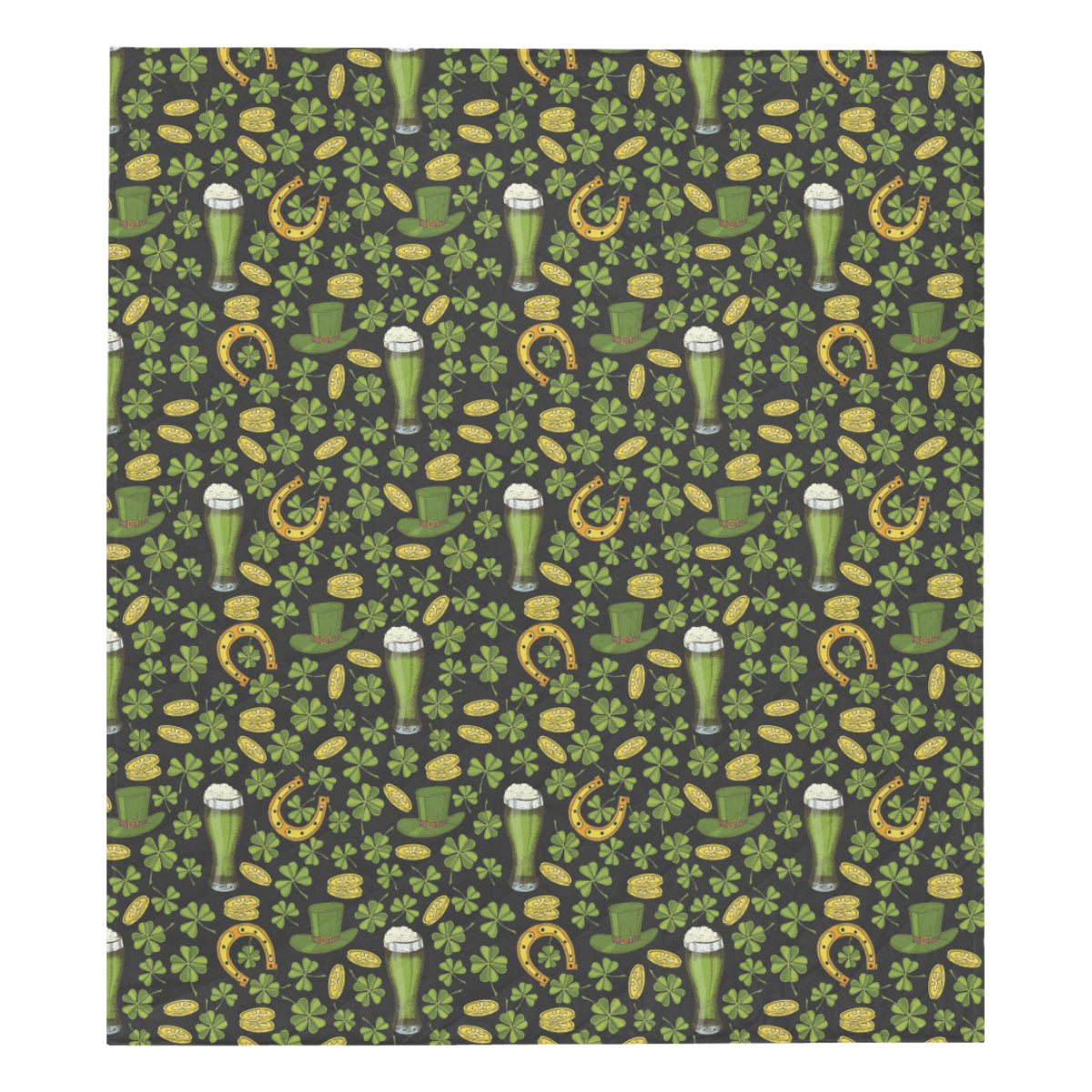 Clover St Patricks Pattern Print Design 03 Premium Quilt