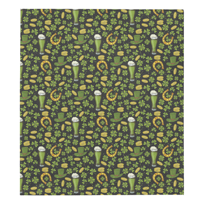 Clover St Patricks Pattern Print Design 03 Premium Quilt