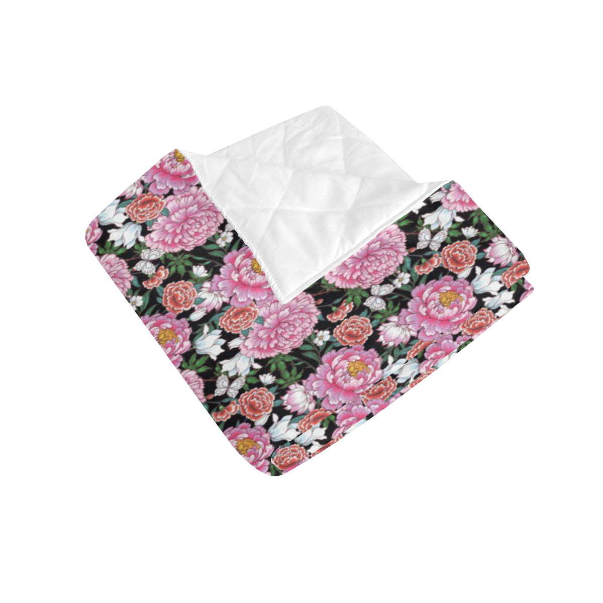 Dahlia Pattern Print Design 02 Premium Quilt