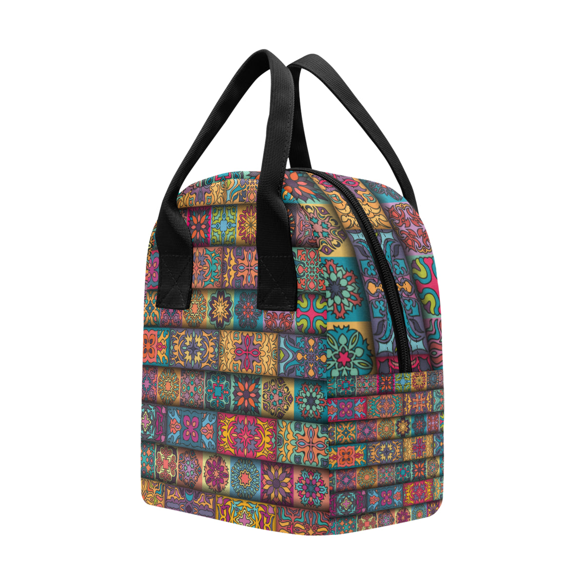 Mandala Style Design Print Insulated Lunch Bag