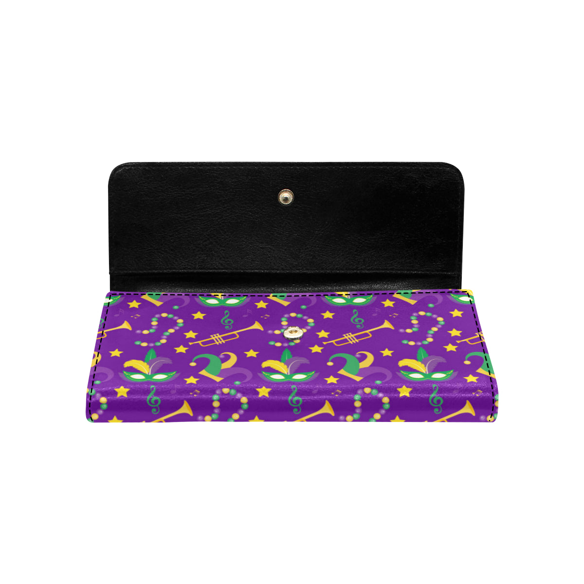 Mardi Gras Pattern Print Design 06 Women's Trifold Wallet