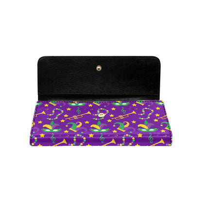 Mardi Gras Pattern Print Design 06 Women's Trifold Wallet