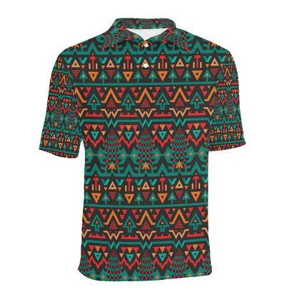 Aztec Pattern Print Design 04 Men Polo Shirt