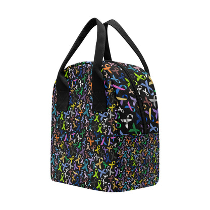 Breast Cancer Awareness Colorful Print Insulated Lunch Bag