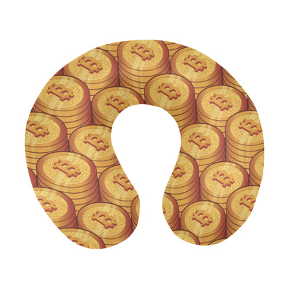 Bitcoin Pattern Print Design 02 U-Shaped Travel Neck Pillow