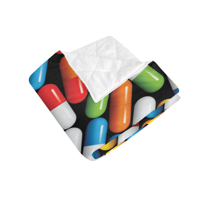 Pill Pattern Print Design A02 Premium Quilt
