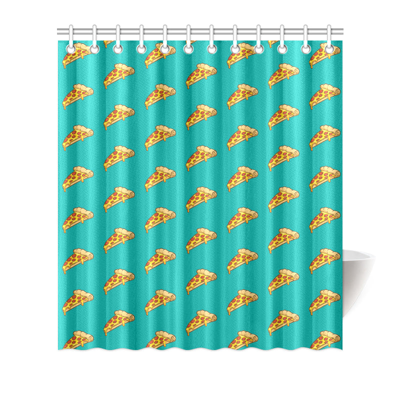 Pizza Pattern Print Design A03 Shower Curtain