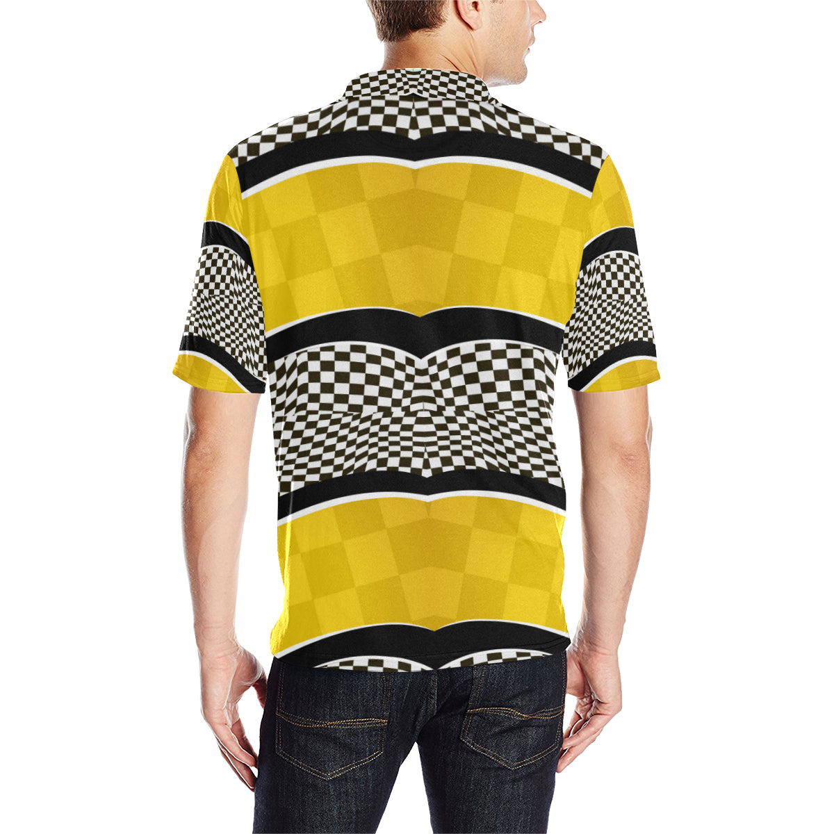 Checkered Pattern Print Design 02 Men Polo Shirt