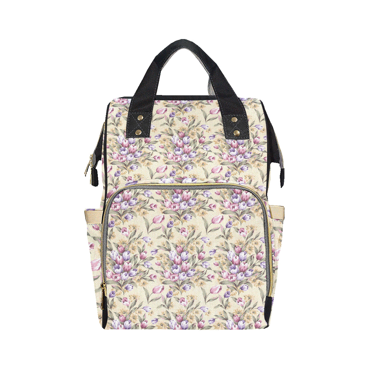 Tulip Pattern Print Design TP04 Diaper Bag Backpack