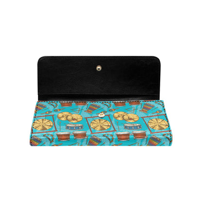 Percussion Pattern Print Design 03 Women's Trifold Wallet